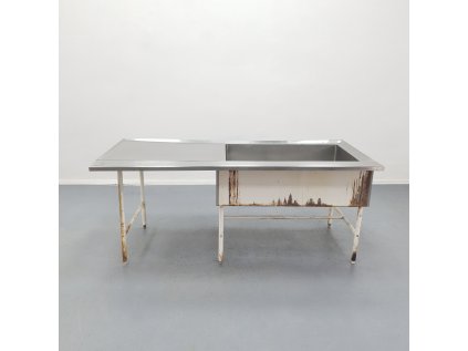 Nerezový stůl s dřezem 200x90x85 cm