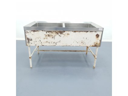 Nerezový dvoudřez 138x75x86cm kovový rám