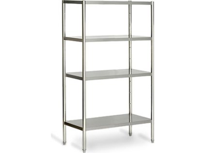 Nerezový regál ECO - 1,0 x 0,5 m - se 4 policemi (NASTAVITELNÉ)