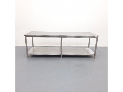 Nerezový stůl se spodní policí 240x78x82 cm