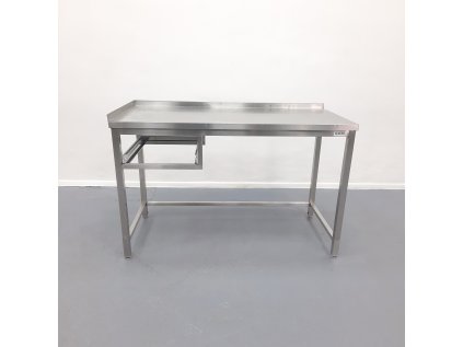 Nerezový stůl se zadním lemem 150x70x94 cm