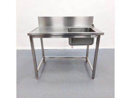 Nerezový sůl s dřezem - vstupní stůl k myčce 120x70x91 cm
