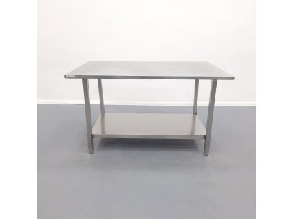 Nerezový stůl se spodní policí 143x84x82 cm