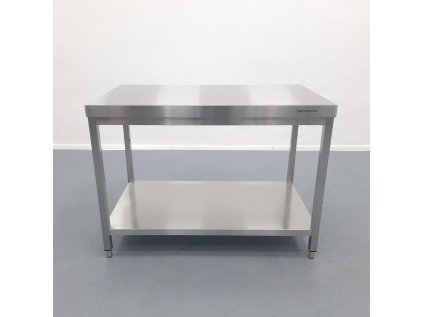 Nerezový pracovní stůl se spodní policí bez zadního lemu - 1200 x 700 x 870 mm