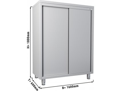 Nerezová skříň ECO - 1,6 m - 2x posuvné dveře - 1,8 m - vysoká