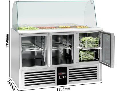 Saladeta PREMIUM- 1,37 x 0,7 m - se 3 skleněnými dveřmi