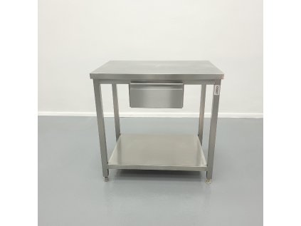 Nerezový stůl 1x šuplík s policí 90x60x89cm