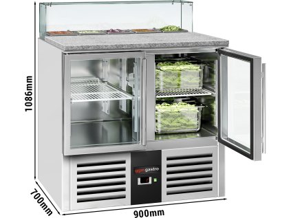 Saladeta PREMIUM - 0,9 x 0,7 m - se 2 skleněnými dvířky