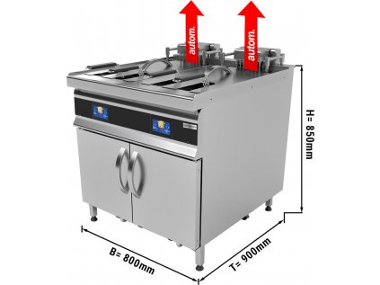 Automatická elektrická zvedací fritéza - dvojitá - 25 + 25 litrů
