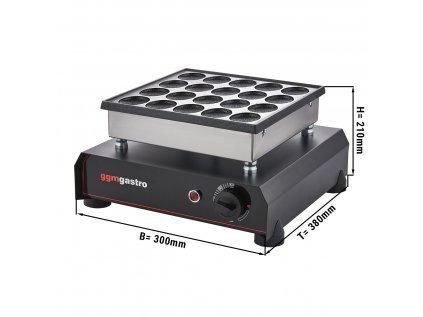 Waffle Iron - Single - Manual - 1 kW - Shape: Bubble