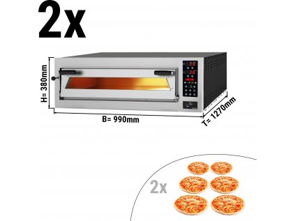 (2 kusy) pizza pec 6+6x 35 cm - hlboká - s dotykovým displejom