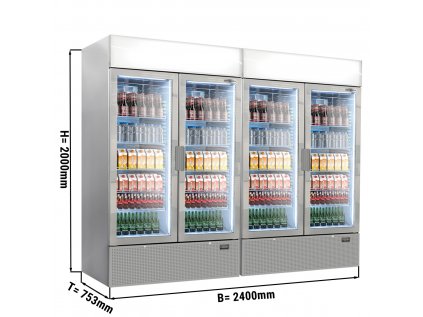 (2 kusy) Nápojová chladnička - 1048 litrov (čistý objem) - ŠEDÁ