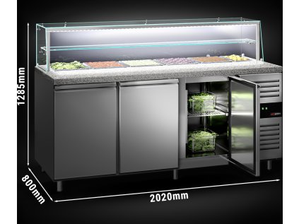 Saladeta  PREMIUM - 2,01 m - se 3 dvířky - pro 5x GN 1/1 + 1x GN 2/4