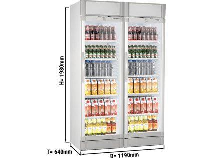 (2 kusy) chladnička na nápoje - 649 litrov (celkom) - biela/sivá