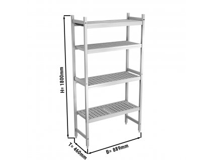 Hliníkový regál 889 x 460 x 1800 mm