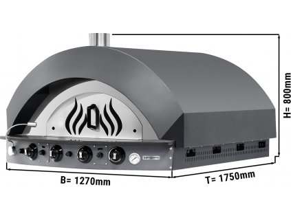 Plynová pec na pizzu - antracit