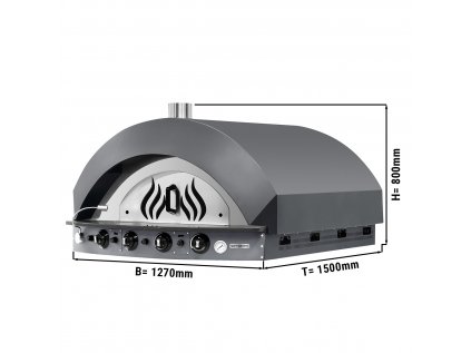 Plynová pec na pizzu - antracit