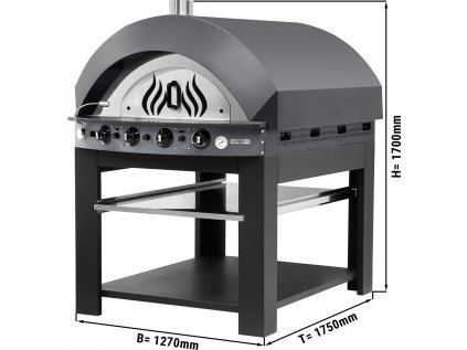 Plynová pec na pizzu - antracitová - s podestavbou