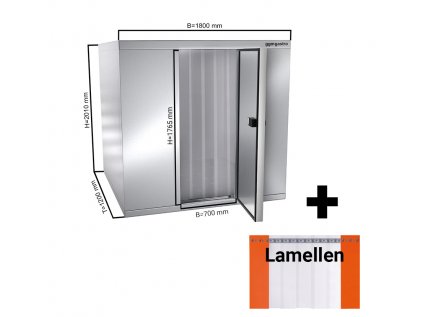 Nerezový mrazicí box- 1,8 x 1,2 m - výška: 2,01 m - 2,65 m³