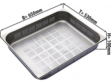 Nerezová Perforovaná GN nádoba 2/1 - hĺbka: 100 mm