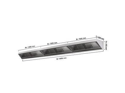 Digestor 4,6 m - s filtrom a lampou