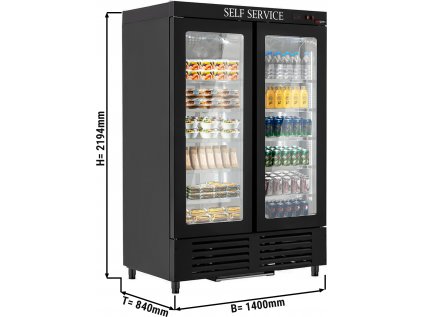 Chladnička - samoobslužná - 1,4 x 0,84 m - s 5 policami