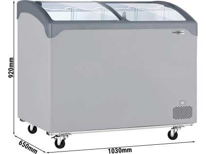 Mraznička - 209 litrov (čistý objem) - ŠEDÝ so skleneným vekom