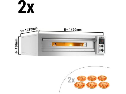 (2 Kusy) Elektrická pec na pizzu 6+6x 35 cm - ruční ovládání