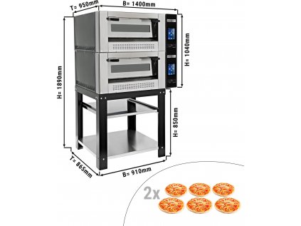 Plynová pec na pizzu - 6x 30 cm - vrátane podstavby