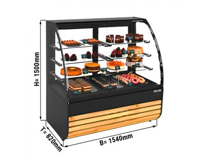 Dortová vitrína - 1,58 x 0,82 m - se 3 skleněnými policemi