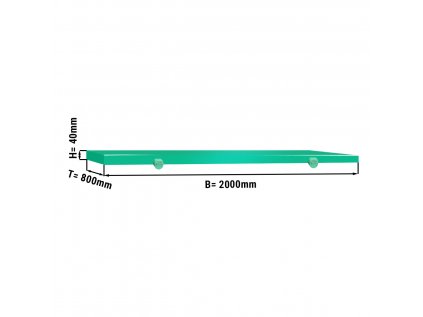 Krájecí deska na řeznický stůl - 200 x 80 cm - Zelená