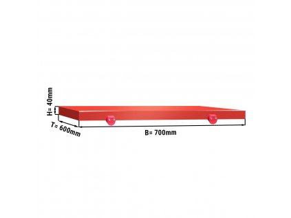 Krájecí deska na řeznický stůl - 70 x 60 cm - Červená