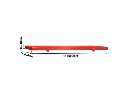 Krájacia doska na mäsiarsky stôl - 160 x 60 cm - Červená
