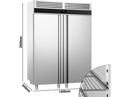 Chladnička - 1,4 x 0,84 m - 1250 litrov - s 2 nerezovými dverami