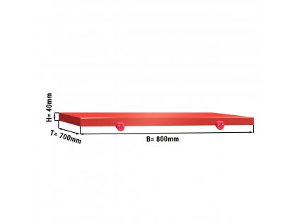 Krájacia doska na mäsiarsky stôl - 80 x 70 cm - Červená