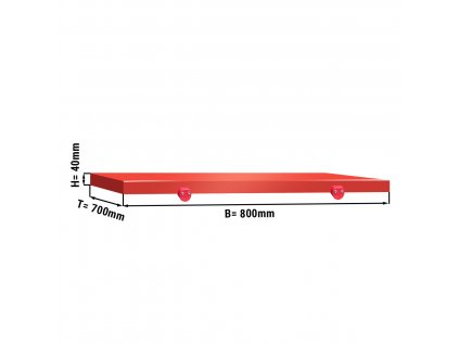 Krájecí deska na řeznický stůl - 80 x 70 cm - Červená