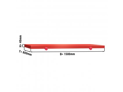 Krájecí deska na řeznický stůl - 160 x 80 cm - Červená