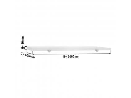 Krájecí deska na řeznický stůl - 200 x 60 cm - bílá