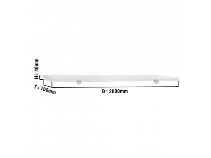 Krájecí deska na řeznický stůl - 200 x 70 cm - bílá