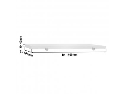 Krájecí deska na řeznický stůl - 140 x 80 cm - bílá