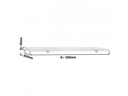 Krájecí deska na řeznický stůl - 180 x 80 cm - bílá