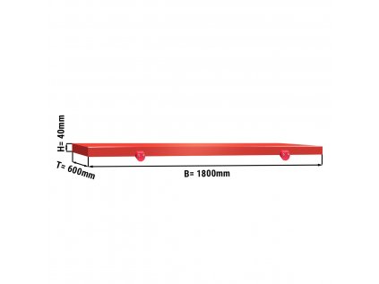 Krájecí deska  na řeznický stůl - 180 x 60 cm - Červená