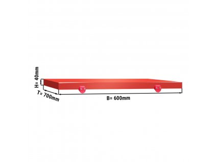 Krájacia doska na mäsiarsky stôl - 60 x 70 cm - Červená