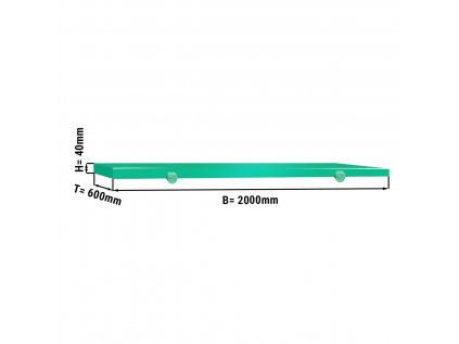 Krájacia doska na mäsiarsky stôl - 200 x 60 cm - Zelená