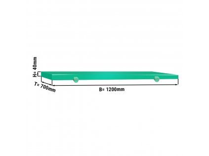 Krájacia doska na mäsiarsky stôl - 120 x 70 cm - Zelená