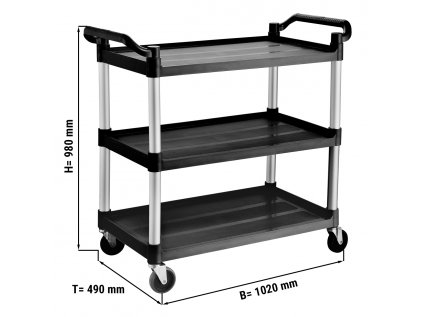 Plastový servírovací vozík 1,02 m - se 3 policemi