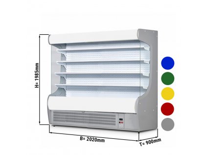 Prístenná chladiaca vitrína - 2,0 x 0,9 m - so 4 policami