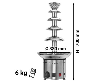 Čokoládová fontána - 5 úrovní - výška 70 cm