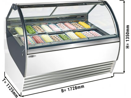 Zmrzlinová vitrína - 1,73 x 1,13 m - Bílá
