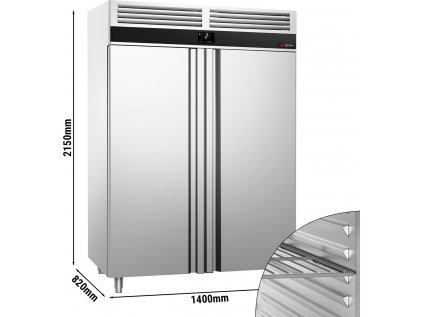 Chladnička - 1,41 x 0,82 m - 1400 litrov - s 2 nerezovými dverami